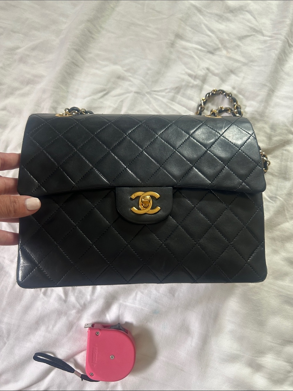 CHANEL Black Quilted Lambskin Classic Flap Bag with Gold Hardware - Picture 15 of 15